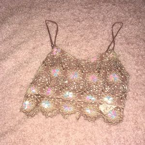 Pink embellished Crop Top